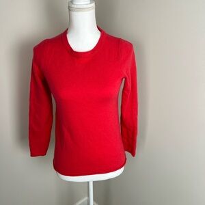 J. Crew 100% Cashmere Bold Red Crew Neck Sweater